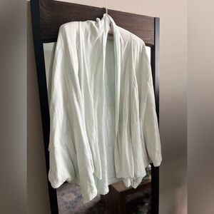 Quilted Cardigan Mint Green Lightweight Open Front Cozy M/L Women’s